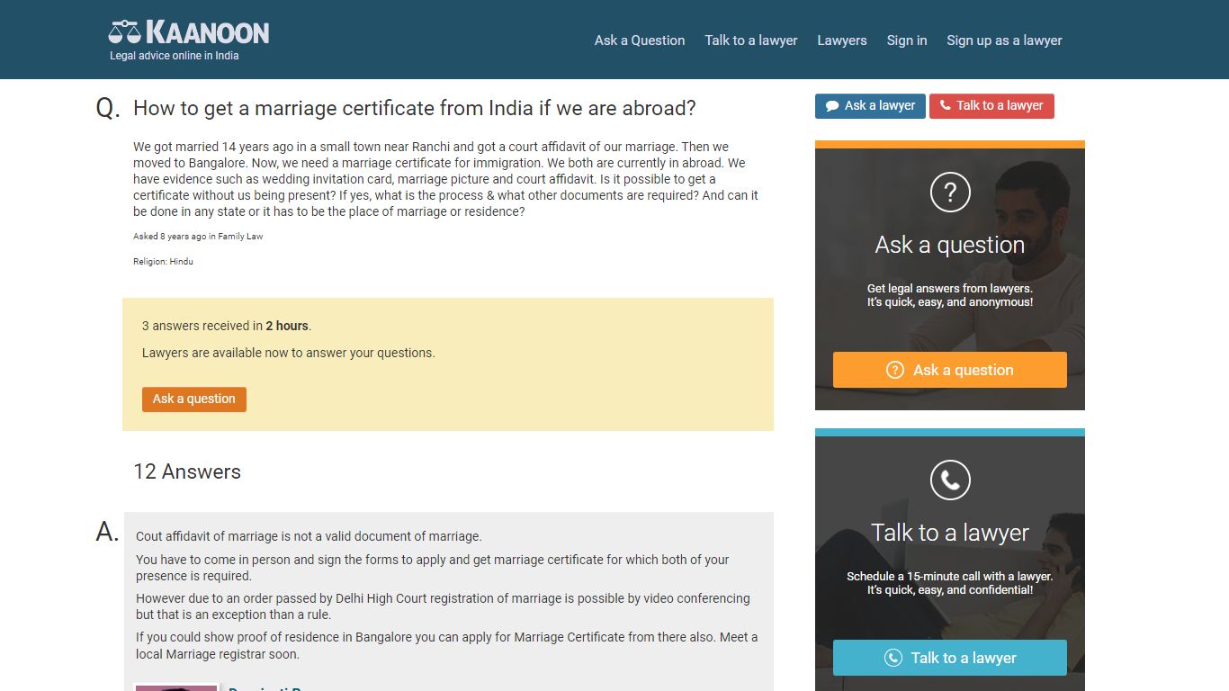 How to get a marriage certificate from India if we are abroad? - Kaanoon